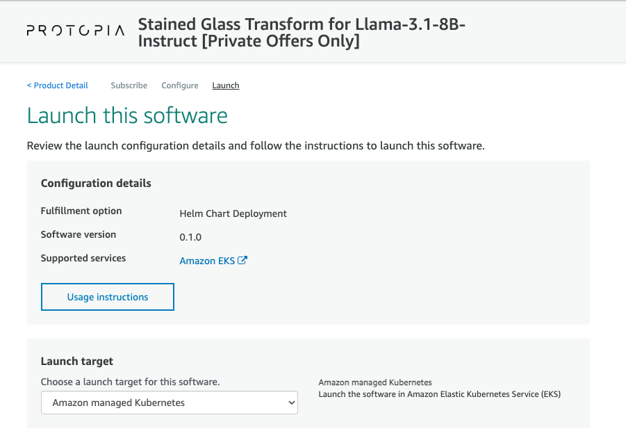 Launch Software screenshot