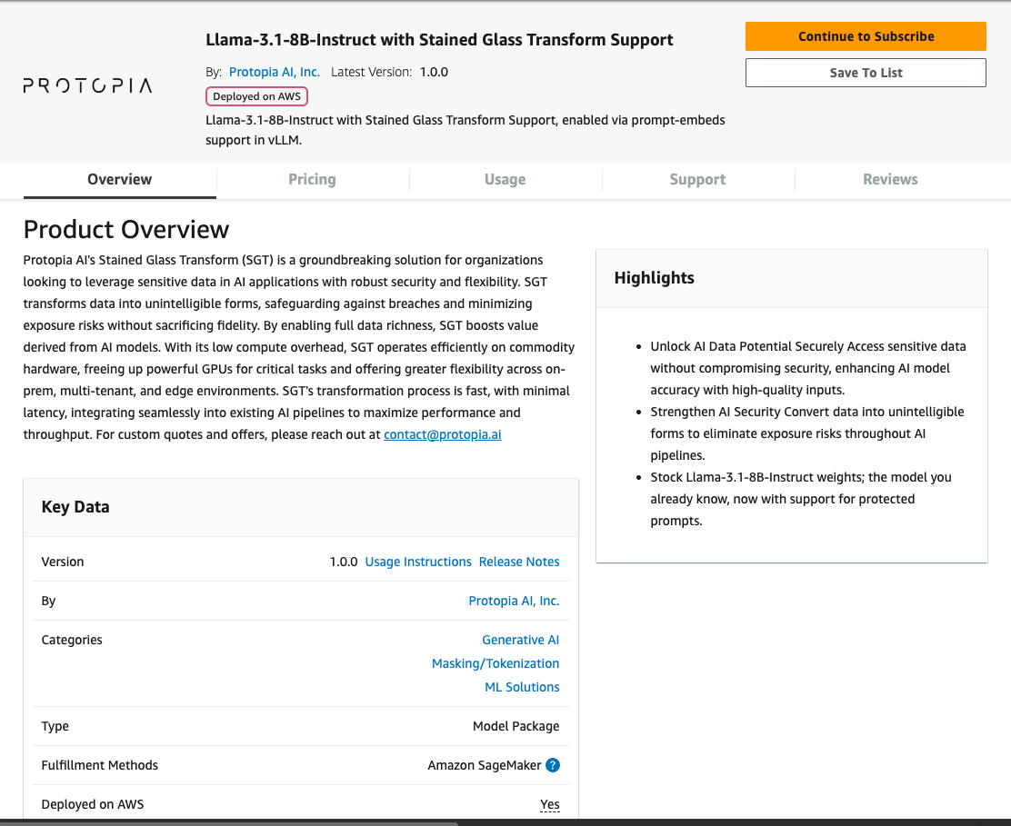Marketplace product page